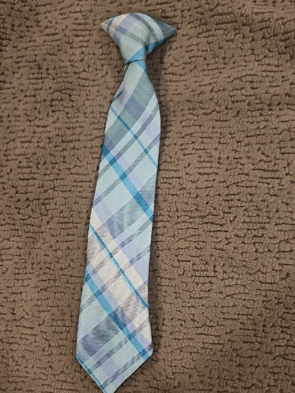 Blue Plaid Kid Tie